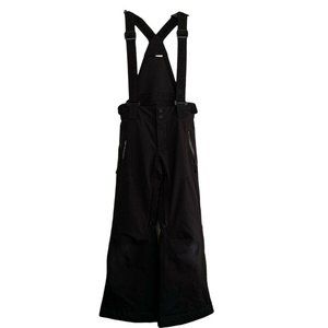 Obermeyer Size Teen 10-12 Black Athletic Nylon Insulated Snow Ski Bib Pants